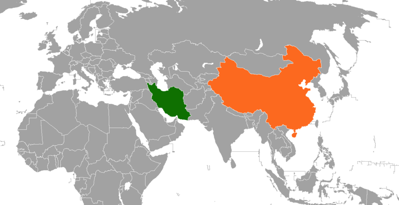 چین و ایران بر روی نقشه